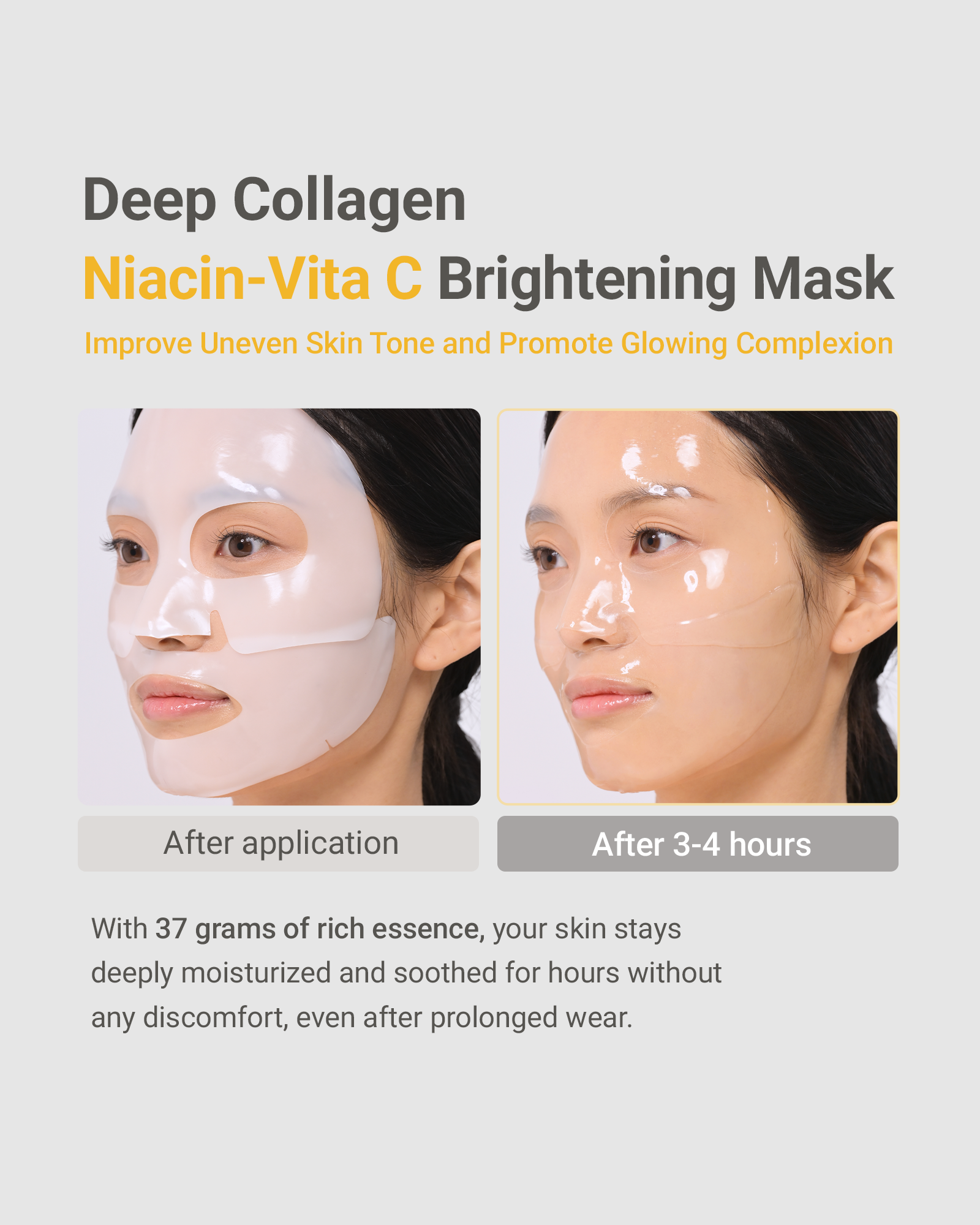 Deep Collagen Niacin Vita C Brightening Mask (4pcs)